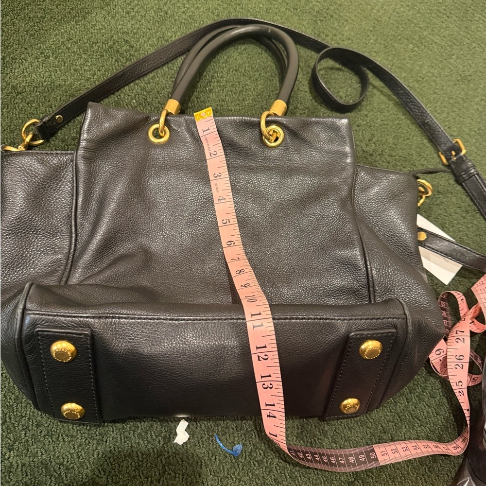 Marc Jacobs Pebbled Leather Double Handles Zipper Satchel Shoulder crossbody - Picture 16 of 17
